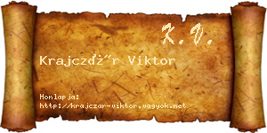 Krajczár Viktor névjegykártya